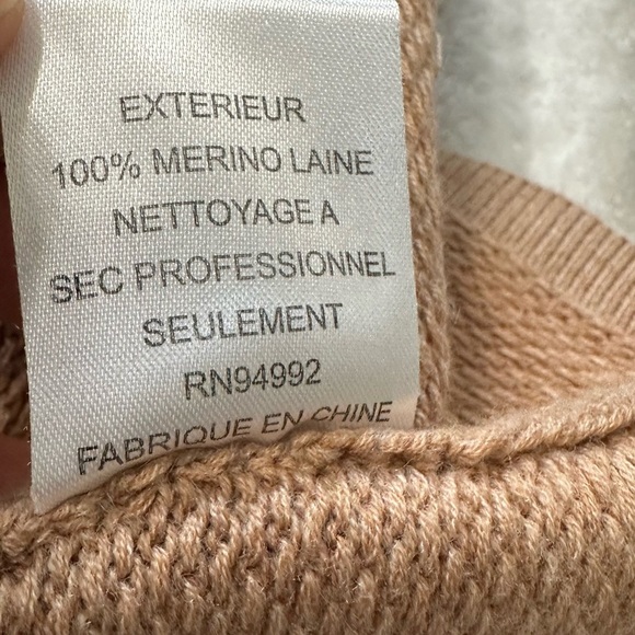 Jonathan Simkhai Loopy Yarn Cold Shoulder Pullover Tan  Turtleneck Sweater - Picture 15 of 16